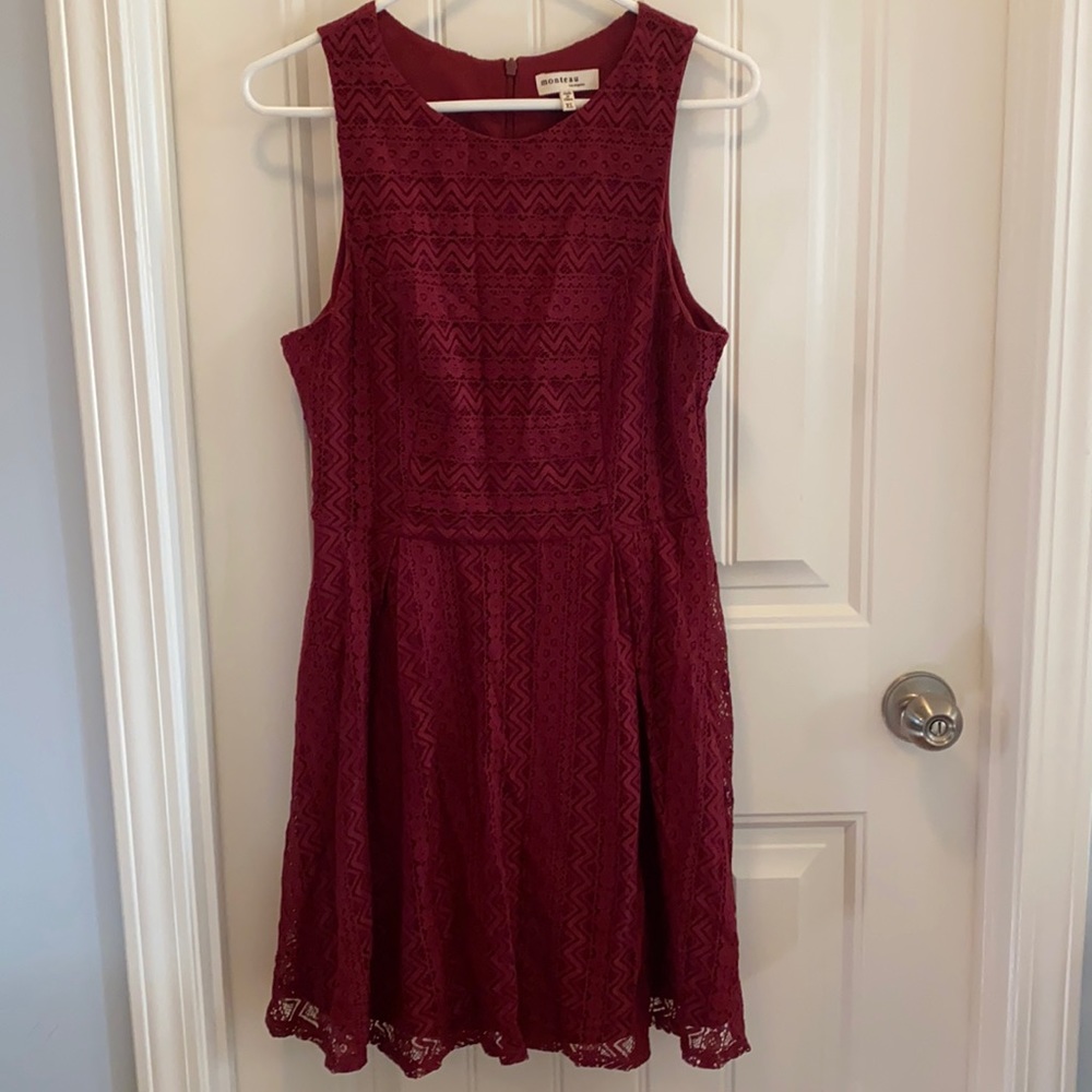 Maroon lace dress